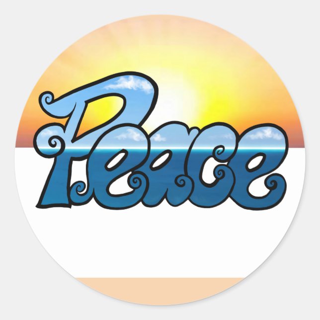 Adesivo Céu azul de paz e dentro e pôr do sol (Frente)