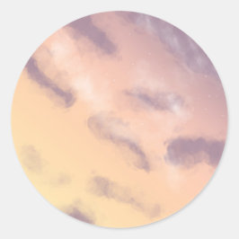 Adesivo Céu Brilhante Pastel Sunrise com Pintura de Nuvens