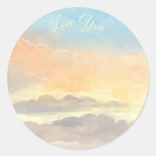 Adesivo Céu pastel de aquarela Ame-o