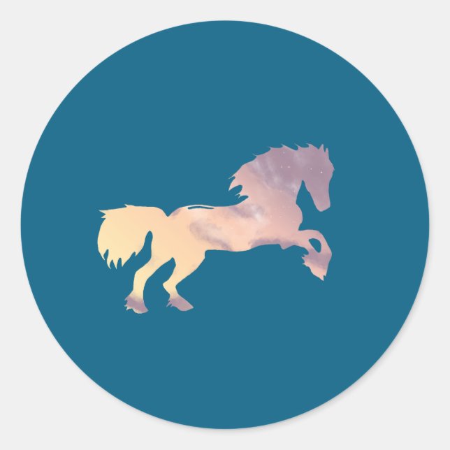 Adesivo Céu Sensível Cavalo Pastel Sunrise com Nuvens (Frente)