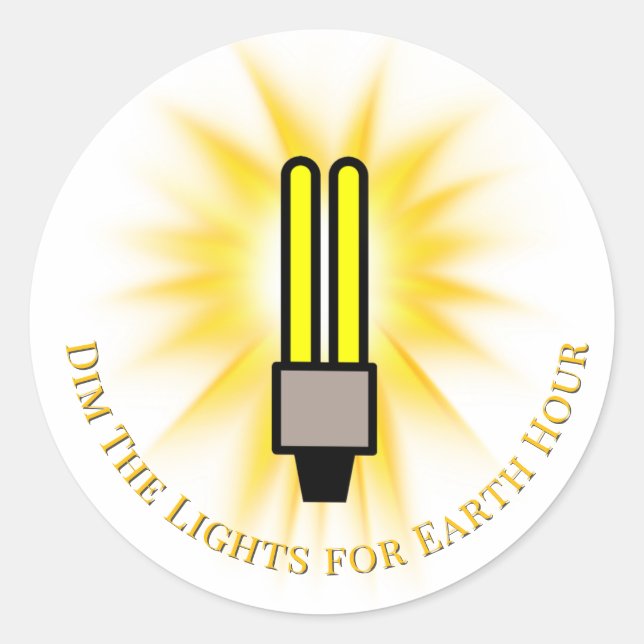 Adesivo CFL Bulb Dim The Lights Earth Hour  (Frente)
