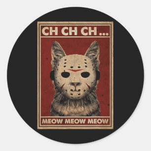 Adesivo Ch Ch Ch Meow Meow Assustador Halloween Gato Horro