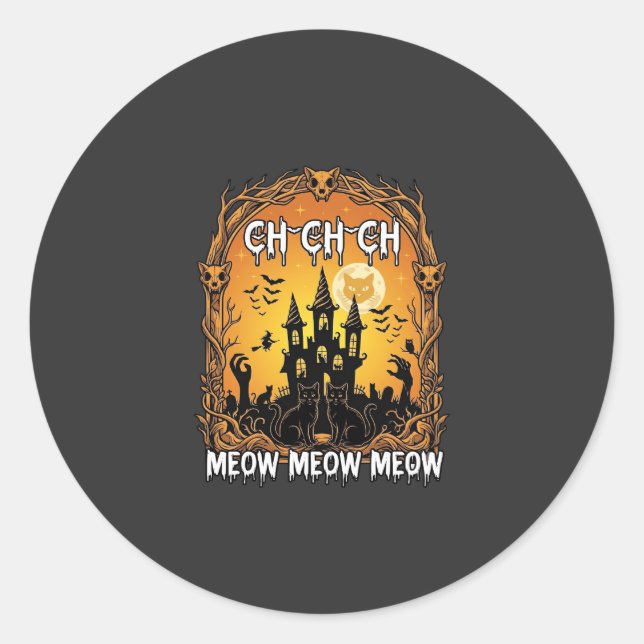 Adesivo Ch Meow Castelo Assombrado de Halloween_1 (Frente)
