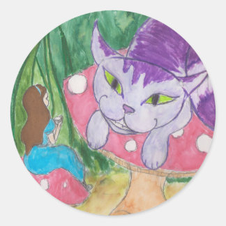 Adesivo Chá com o botão Cheshire cat
