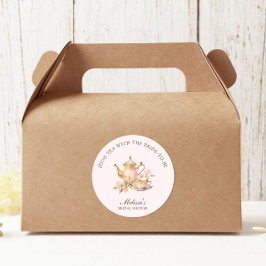 Adesivo Chá da Manhã Rosa Pastel Dourado Chá de Noiva