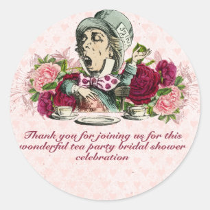 Adesivo Chá da Noiva Vintage Festa da Alice do Chapéu Louc