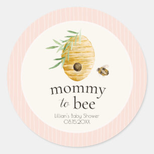 Adesivo Chá de Bebê Abelha Rosa Blush Mommy To Bee 