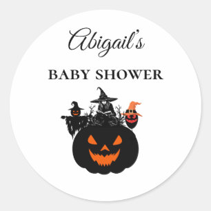 Adesivo Chá de Bebê Abóbora Bruxas de Halloween