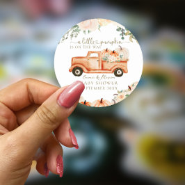 Adesivo Chá de Bebê Abóbora Moderno Minimalista Outono Neu