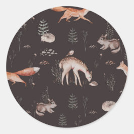 Adesivo Chá de Bebê Animais da Floresta em Aquarela