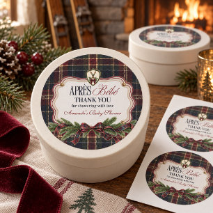 Adesivo Chá de Bebê Après Bébé Preppy Ski Lodge Christmas