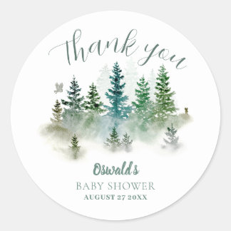 Adesivo Chá de Bebê Aquarela Florestal