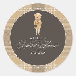 Adesivo Chá de Bebê Azul Marinho do Urso Elegante