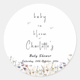 Adesivo Chá de Bebê Baby In Bloom Flor Silvestre