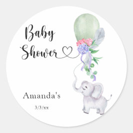 Adesivo Chá de Bebê Balão e Elefante