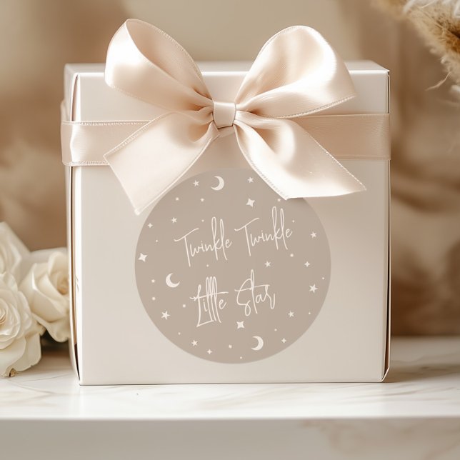Adesivo Chá de Bebê Beige Twinkle Twinkle Little Star (Criador carregado)