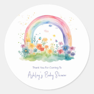 Adesivo Chá de Bebê Boho Cores do Arco-íris de Flores Silv