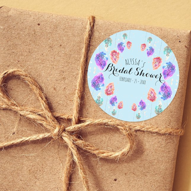 Adesivo Chá de Bebê Boho Pastel Adorável com Folhagem em A (Criador carregado)