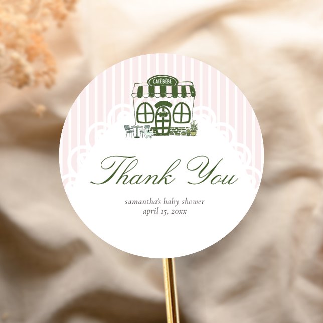 Adesivo Chá de Bebê Café Bebe  (Baby is Brewing Coffee Cafe Bebe Baby Shower Sticker)