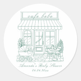 Adesivo Chá de Bebê Cafe Bebe Bonjour