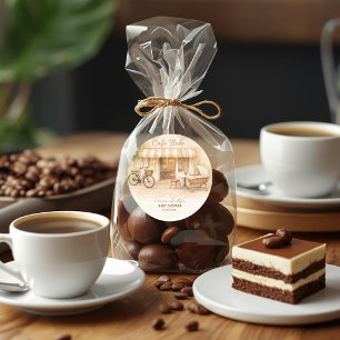 Adesivo Chá de Bebê Café Bebe Neutro Elegante Marrom