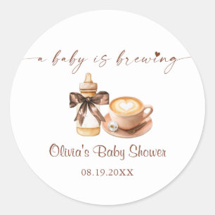 Adesivo Chá de Bebê Café, o Bebê Está Chegando
