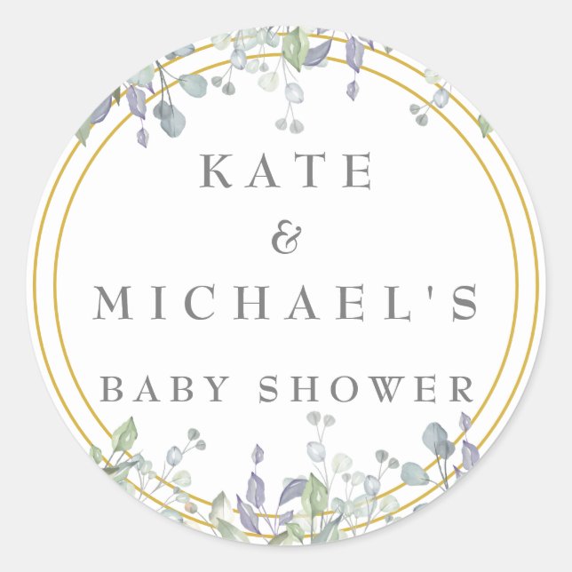 Adesivo Chá de Bebê Casal com Salvia e Lilás no Prado (Frente)