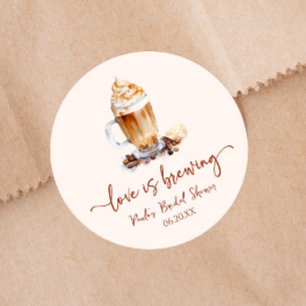 Adesivo Chá de Bebê com Café Love Is Brewing