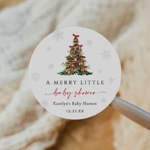 Adesivo Chá de Bebê da Árvore de Natal Alegre
