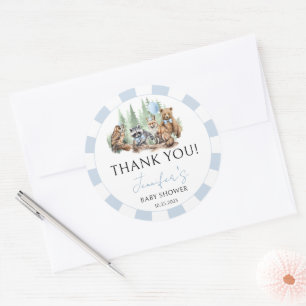 Adesivo Chá de bebê da floresta azul-clara