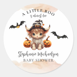 Adesivo Chá de Bebê da Vaca do Halloween Pequeno Boo