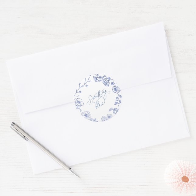 Adesivo Chá de Bebê de Algo Azul (Envelope)