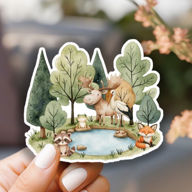 Adesivo Chá de Bebê de Animais Boho da Floresta (Criador carregado)