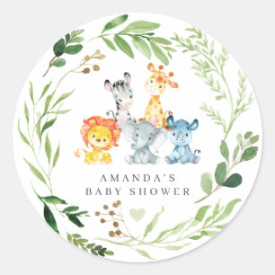 Adesivo Chá de Bebê de Animais da Savana