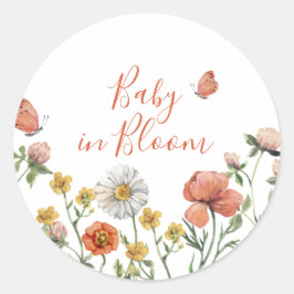 Adesivo Chá de bebê de bebê em flor de flores silvestres