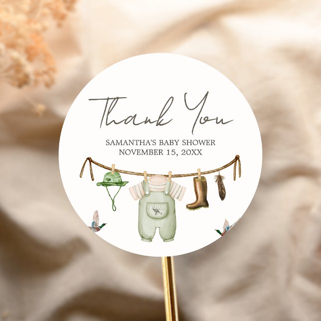 Adesivo Chá de Bebê de Caça ao Pato (Little Hunter Duck Baby Shower Sticker)