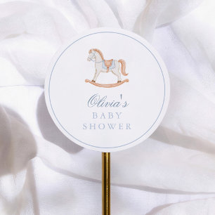 Adesivo Chá de Bebê de Cavalo de Balanço Vintage