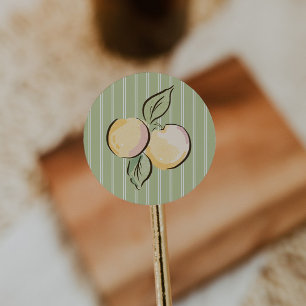 Adesivo Chá de Bebê de Cítrico Verde Vintage