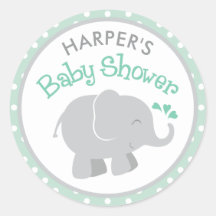 Chá de Bebê de Elefante Cinza e Hortelã