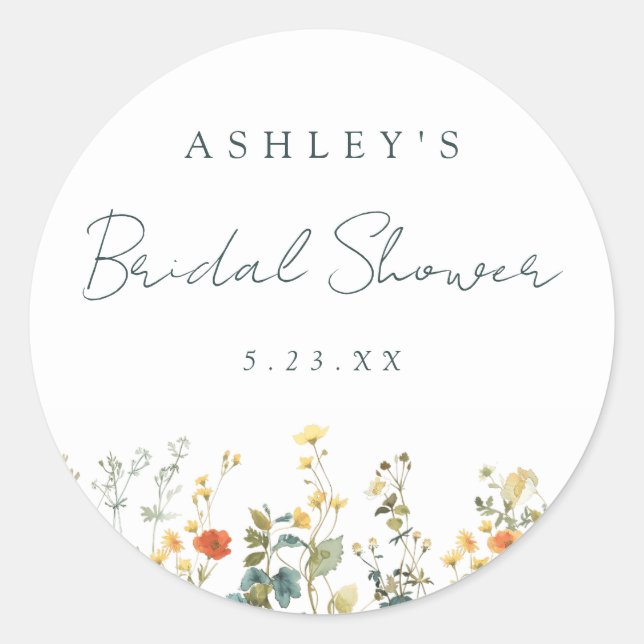 Adesivo Chá de Bebê de Flor Silvestre (Frente)