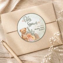 Chá de Bebê de Flores e Ursos Neutro em Gênero