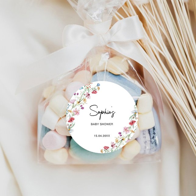 Adesivo Chá de bebê de flores silvestres (Criador carregado)