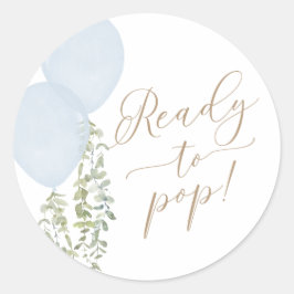 Adesivo Chá de Bebê de Gêmeos Meninos Balão Azul Pronto pa