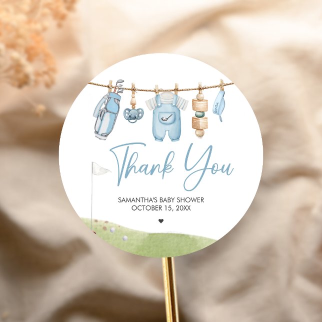 Adesivo Chá de Bebê de Golfe Little Putter (A Little Putter Golf Baby Shower Sticker)