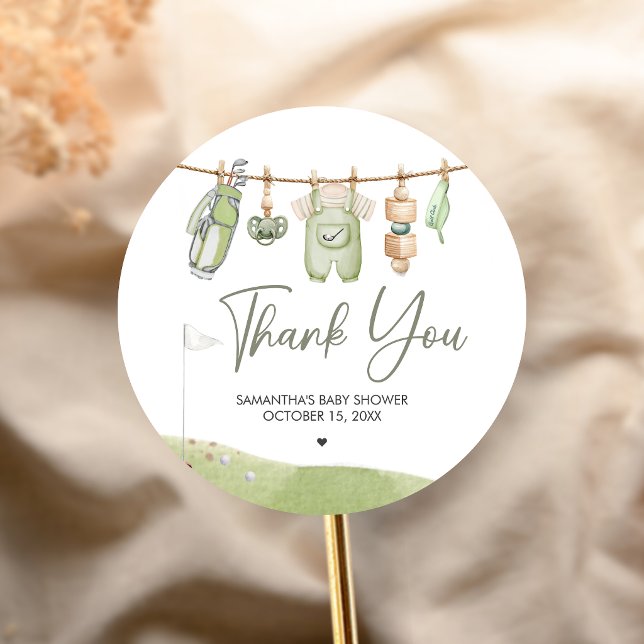 Adesivo Chá de Bebê de Golfe Pequeno Putter (Golf Little Putter Baby Shower Sticker)