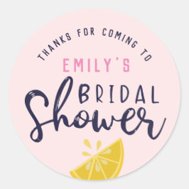 Adesivo Chá de Bebê de Limonada Rosa para Noiva