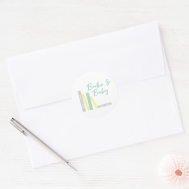 Adesivo Chá de Bebê de Livros (Envelope)