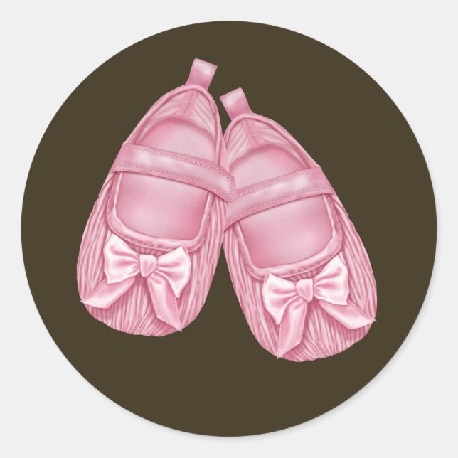Adesivo Chá de Bebê de Meias Rosa (Frente)