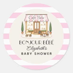 Adesivo Chá de Bebê de Menina Café Francês de Paris