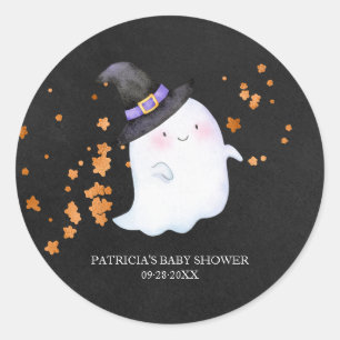 Adesivo Chá de Bebê de Menina do Dia das Bruxas Fantasma A
